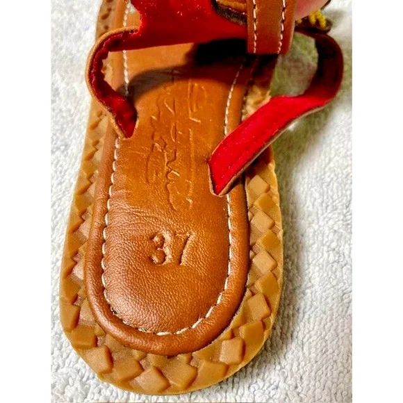 Maasai Sandals Handcrafted in Africa Beaded Leather Womens US 6.5 EU Size 37 - Picture 5 of 6